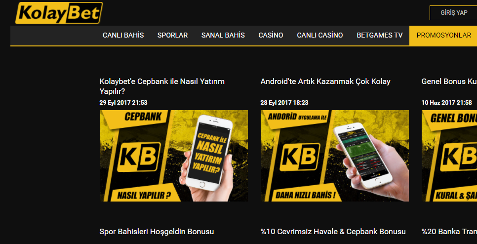 Kolaybet Giriş